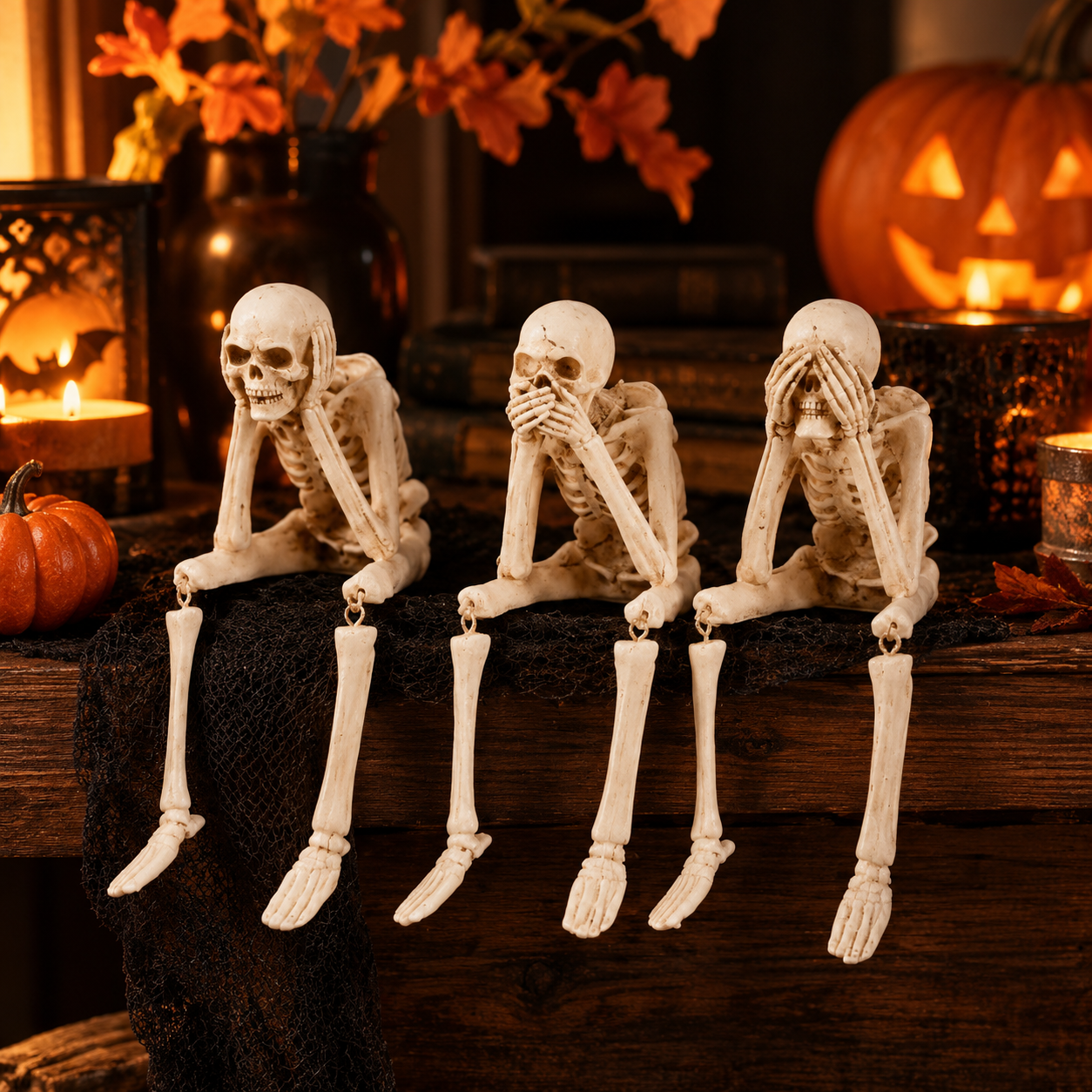 Bone Buddies – 3er-Skelettfiguren-Set 🎃